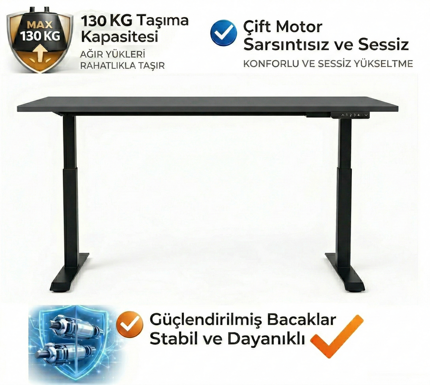 Çift Motorlu Yükseklik Ayarlı Masa